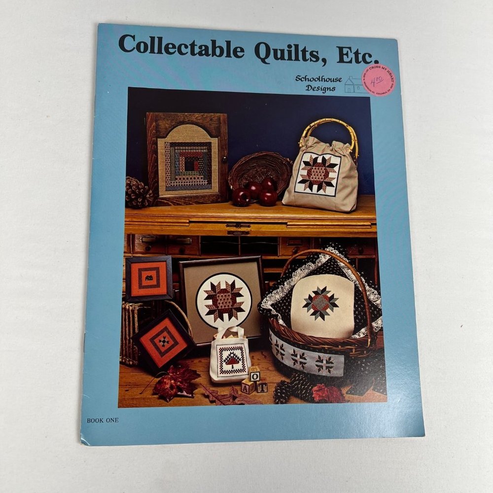 Collectable Quilts Etc Schoolhouse Designs Cross Stitch Booklet Log Cabin Quilt